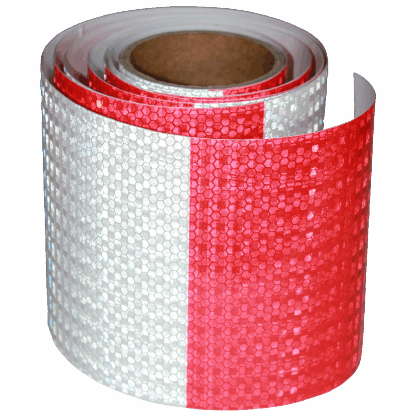 tuyrchu Reflective Tape Red White 6 Inch x 10 Feet, Outdoor Waterproof Warning Reflector, Night Safety Stickers for Car Bicycles Trailers