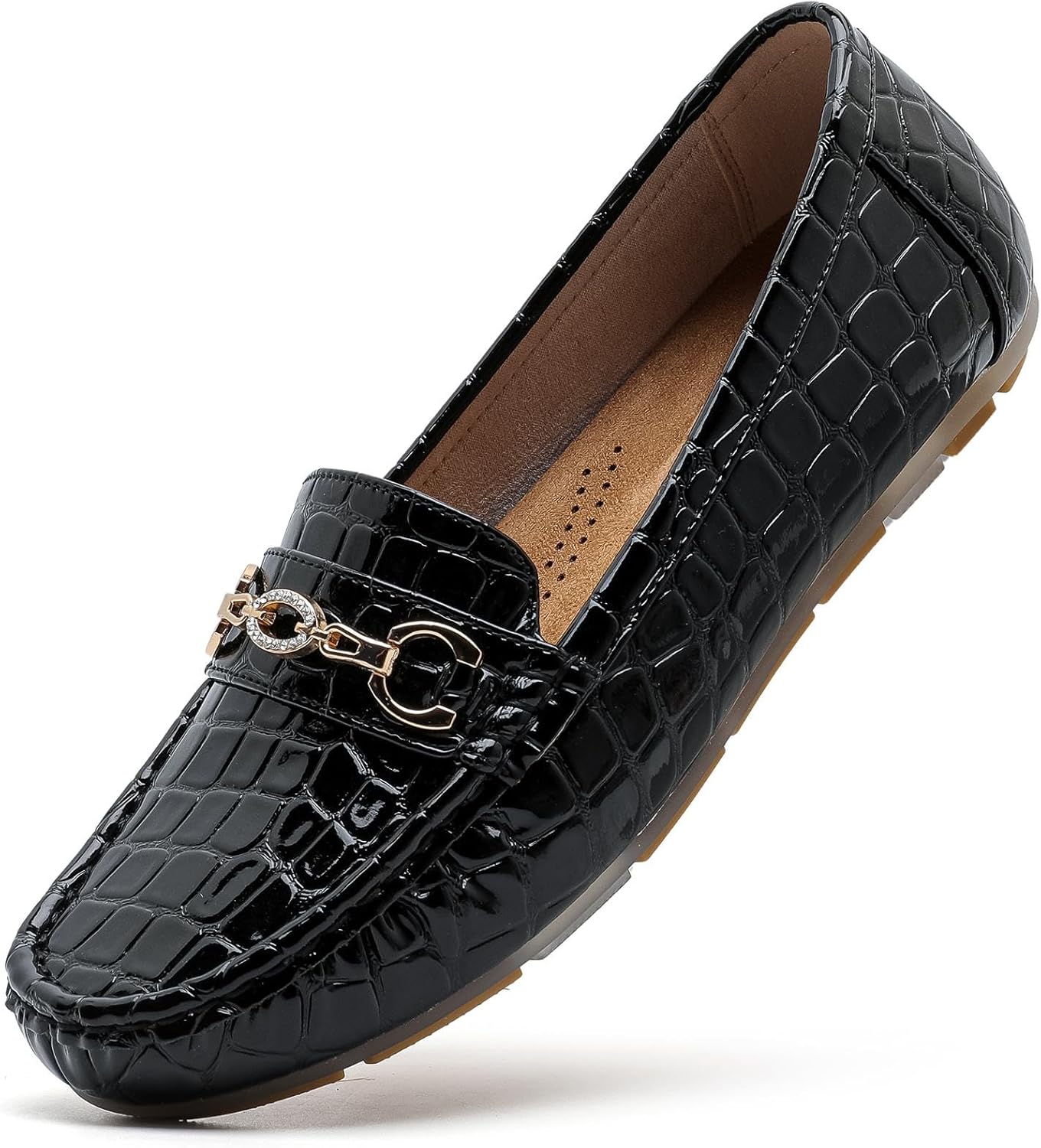 Women's Business Loafers Work Casual Flats Shoes Lightweight Penny PU Leather Slip On Walking Shoes
