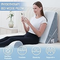Vista 7 de 3Pcs Orthopedic Bed Wedge Pillow for Sleeping, Adjustable 9&12 Inch Memory Foam Wedge Pillow Post Surgery or Back, Neck and Knee Support, Triangle