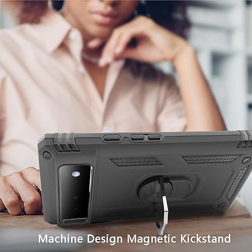 Miniatura 5 de Funda compatible con Google Pixel 6, funda para Google Pixel6, soporte magnético de anillo para dedo, soporte de grado militar, funda para teléfono