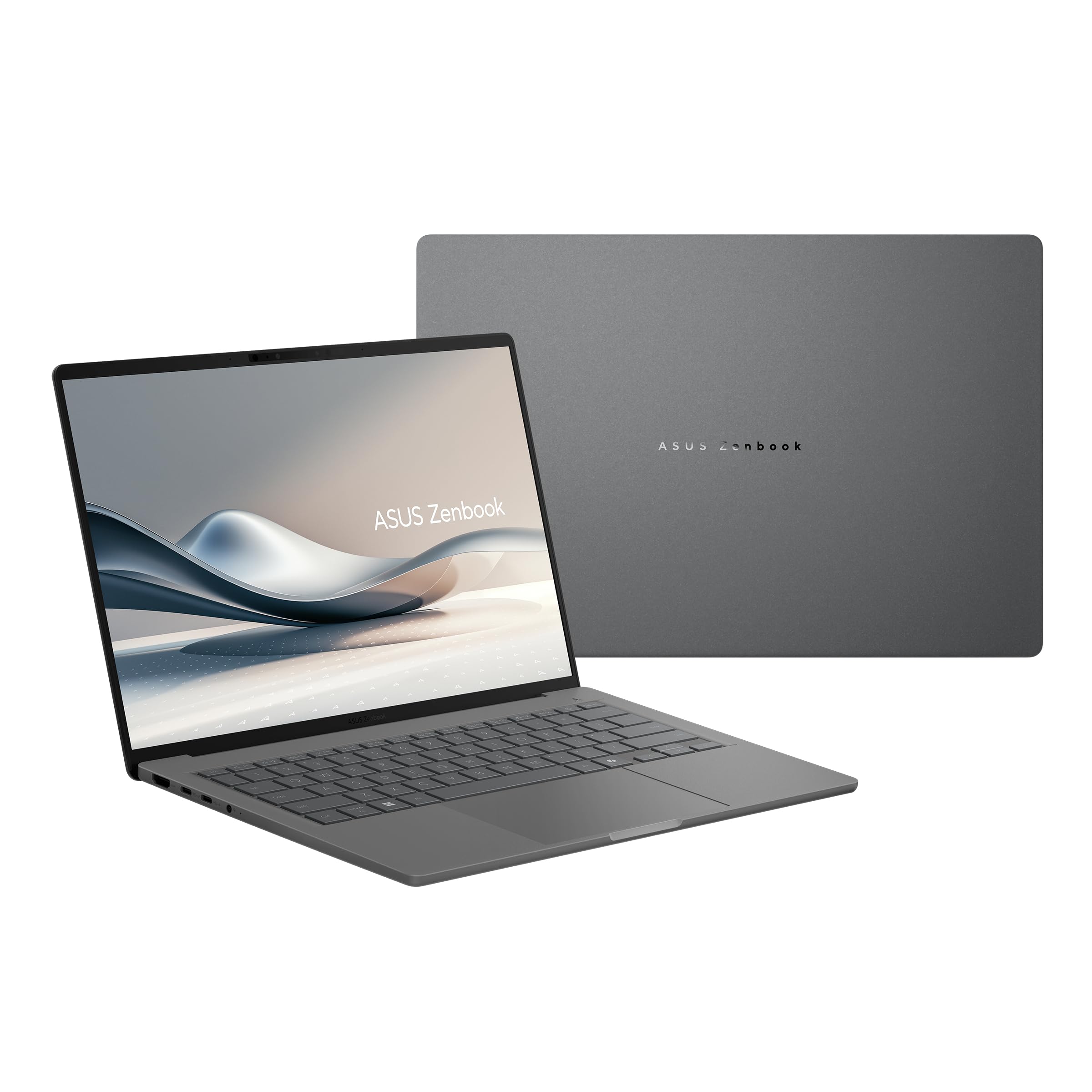 ASUS Zenbook A14 OLED UX3407QA-QD349W Copilot + PC 14" WUXGA (Qualcomm Snapdragon X1-26-100, 16GB RAM, 1TB SSD, Qualcomm Adreno GPU, Windows 11 Home) Grigio Islandese - Tec. QWERTY