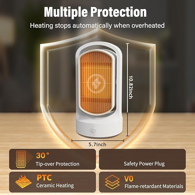 Calefactor Eléctrico Portátil Cerámico PTC 1500W miniatura 2