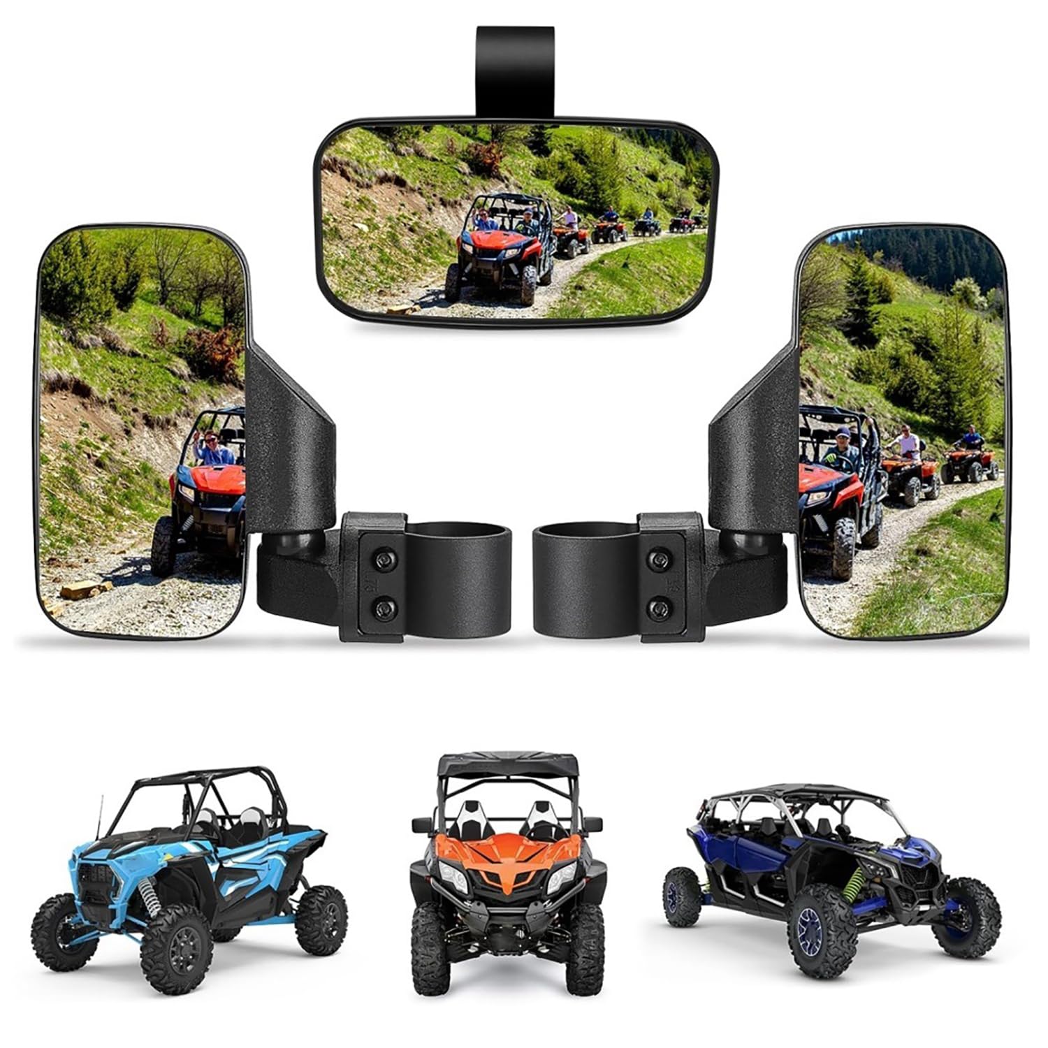 Espejo retrovisor UTV for CFMoto CFORCE 2019-2024, espejo ajustable plegable, espejos laterales a lado, se adapta a jaula antivuelco de 1,75 a 2 pulgadas