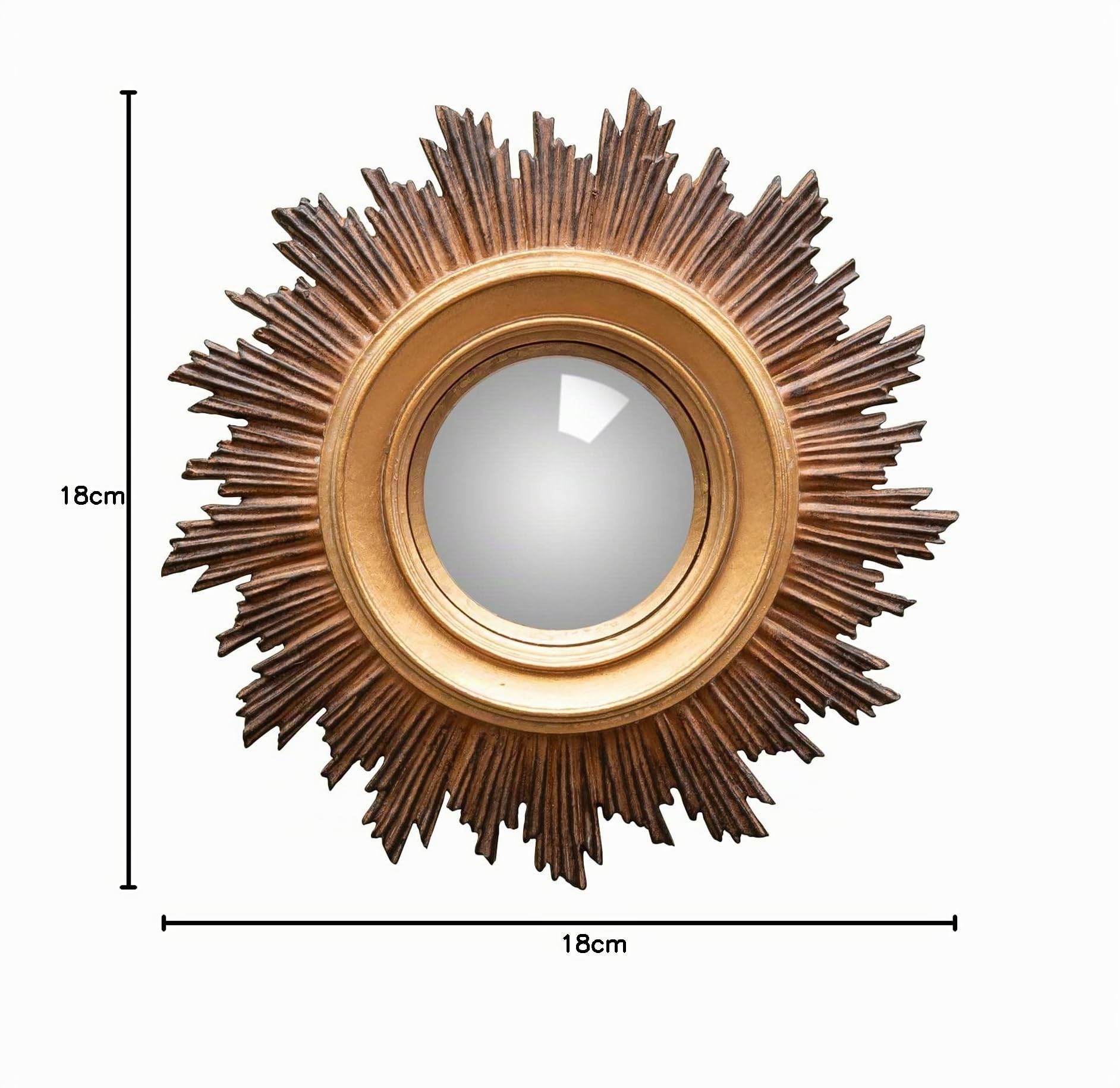 CHEHOMA - Petit Miroir Solaire en résine : Design doré Ex Voto pour égayer Votre Espace