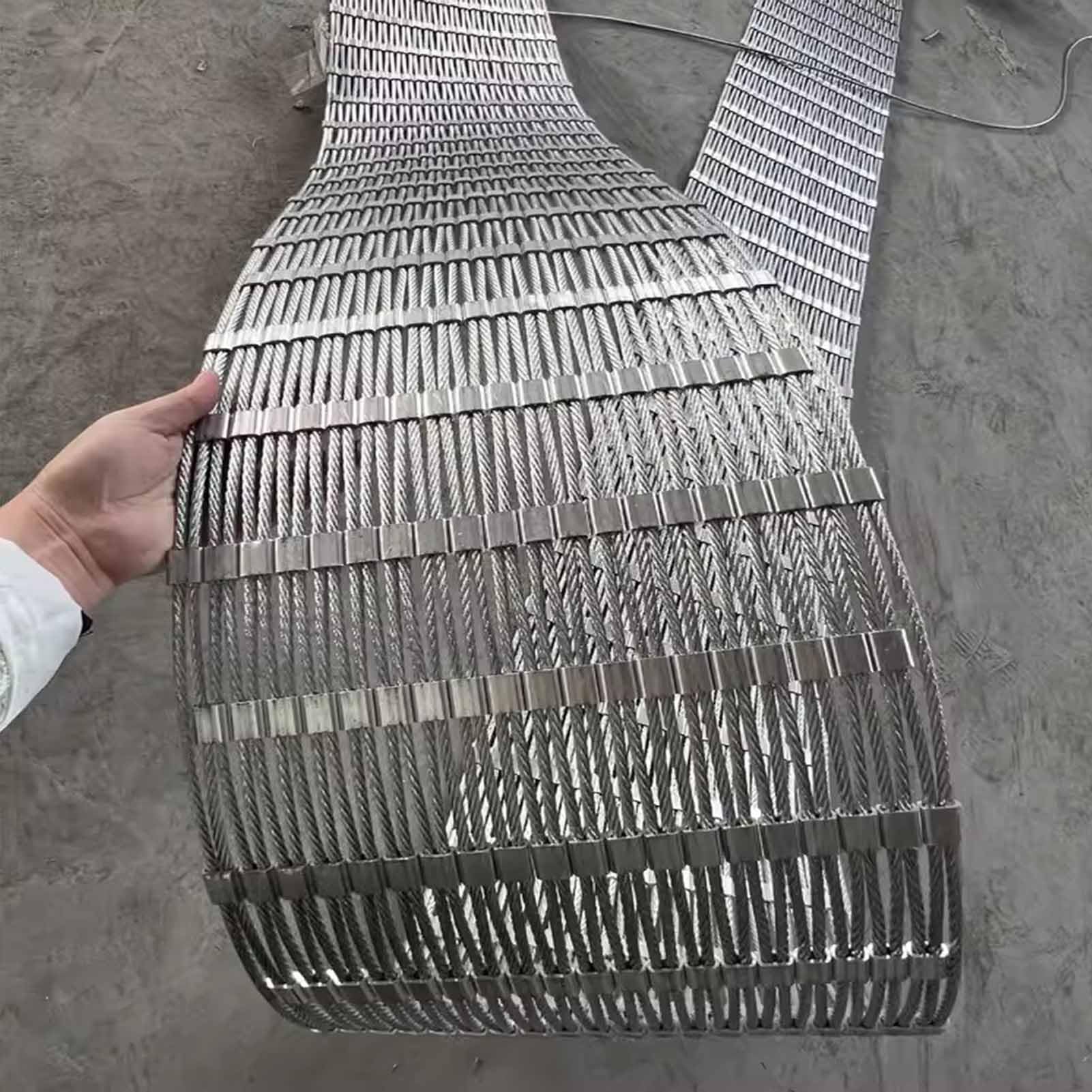 VXHCS Filet de Corde en Acier Inoxydable 304, Grille Métallique Maille Toile INOX, 10cm/1,5mm Filet de Protection Filet de Séparation(1.5x6m)