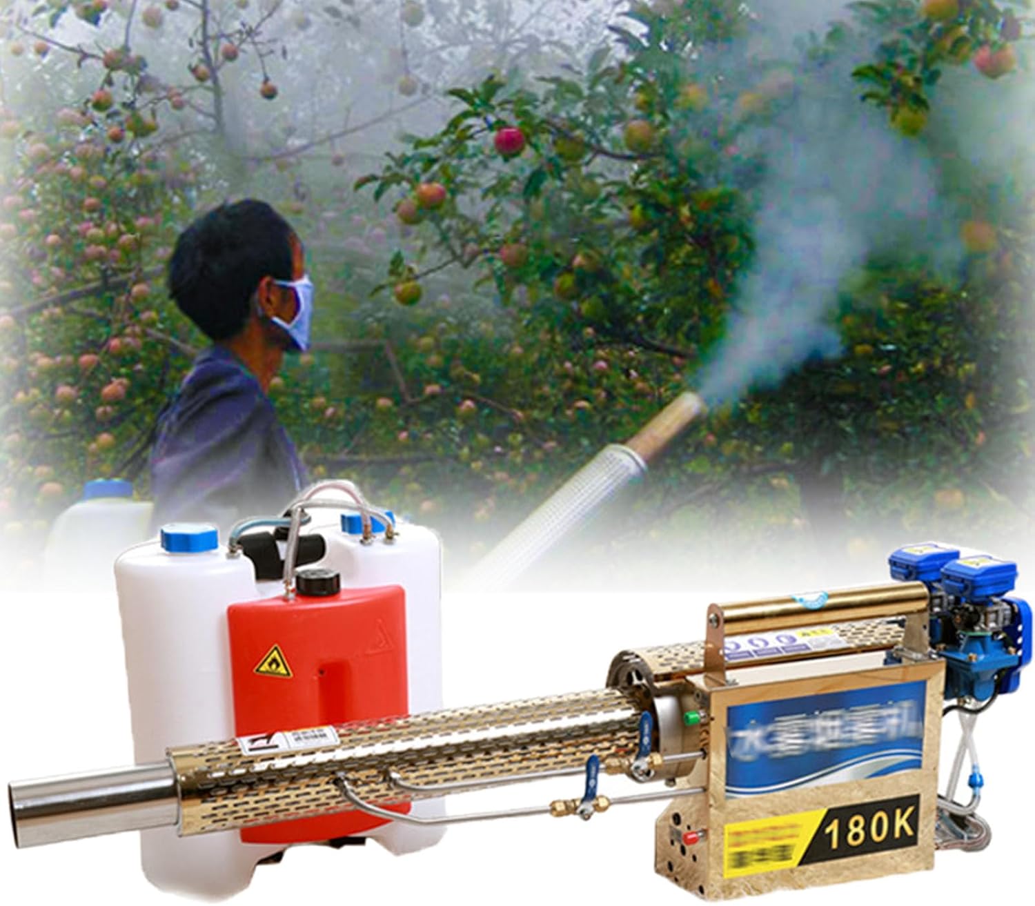 15L Pulse Jet Thermal Fogger, Sprayer Agricultural Portable 360 ° Spray in All Directions Professional Fogging Machine, Sprayer 15 L Thermal Fogging Machine,180k