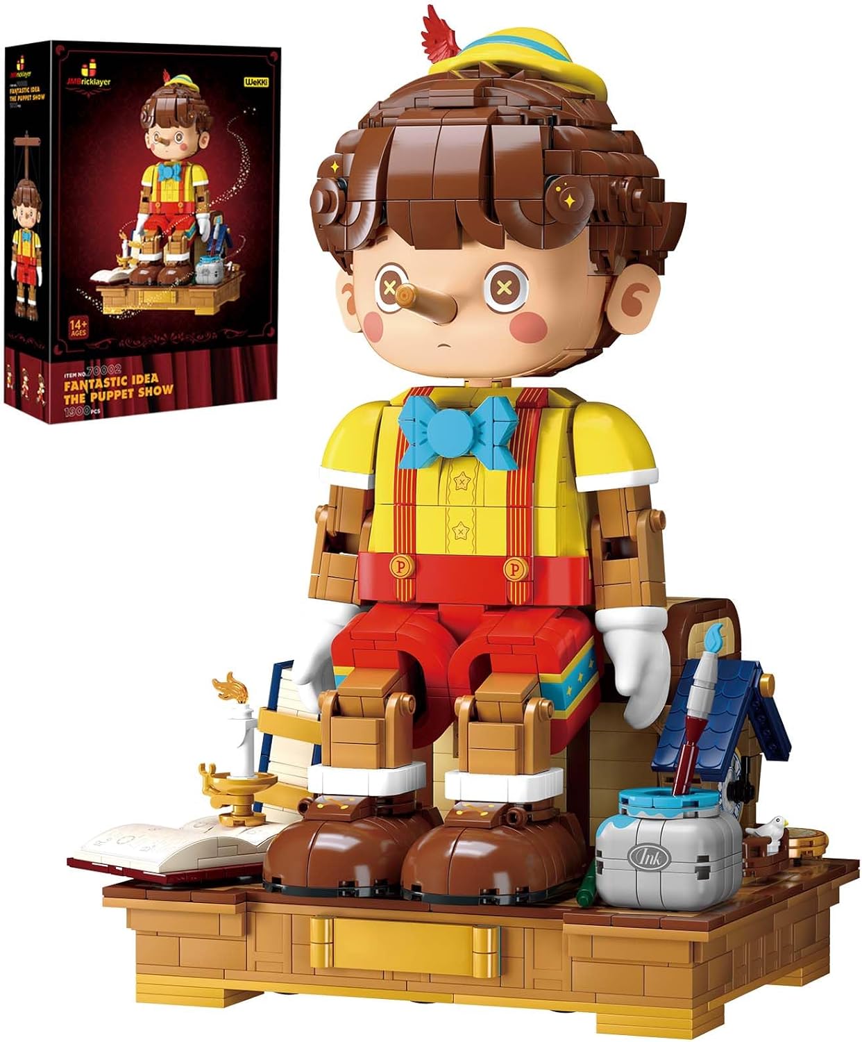 JMBricklayer Puppet Toy Building Set 70002, Lighting Marionette Toy Ornament Decorative Piece, Parent-Child Interactive Fun Toy for Theater Show, Christmas Birthday Gifts for Kid 8-14 Boys Girls Adult