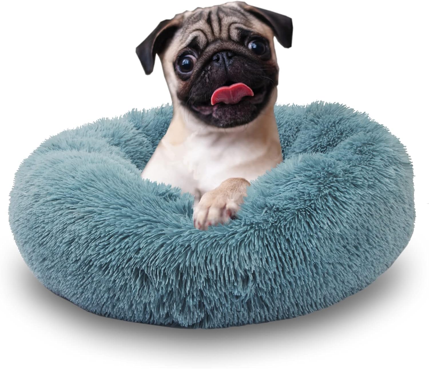 Modern Dog Bed for Small Dogs Luxury Washable,Fluffy Dog Beds for Small Dogs,High Sides Soft Comfy Calming,Donut Bed for Small Dogs Sky…