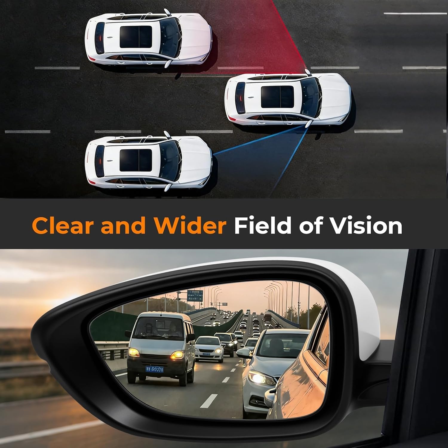 Left Side Door Mirror Compatible with Honda Accord EXL Hybird Touring 2018-2022 equipped with Power Glass, Heated, Blind Spot. White 8pins. Replaces HO1320330,76258-TVA-A42.