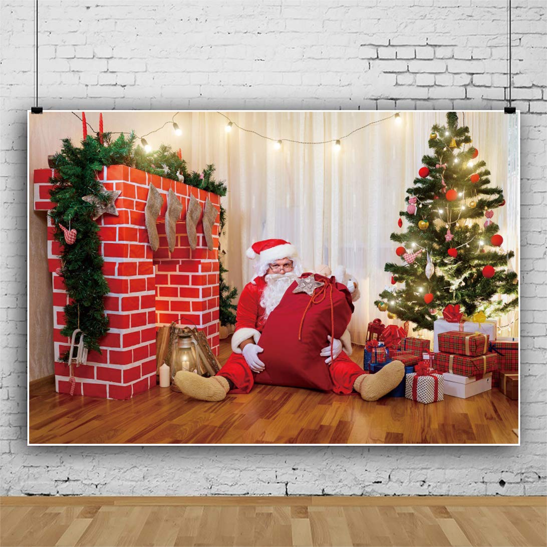 Weihnachten Fotohintergrund MEHOFOND 2,1x1,5 M Weihnachtsfotografie Hintergrund  Weihnachtsbaum Und Kamin Uhr Geschenk Box Foto Hintergrund Familien Party  Banner Dekor Porträt Fotostudio Requisiten Festival Geschenk Artikel Banner  Weihnachten, image size:1092x1092