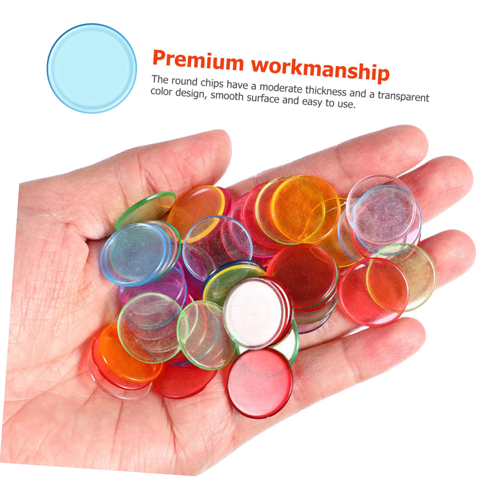 Abaodam 300 Pcs Bingo Chips for Bingo Games Black Plastic Round Markers Counting Chips for Teaching Entertainment