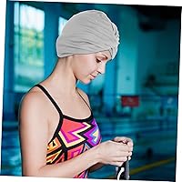 Vista 9 de Gorra grande de natación de moda para mujer, sombrero de playa, sombrero de flores de nylon Miss