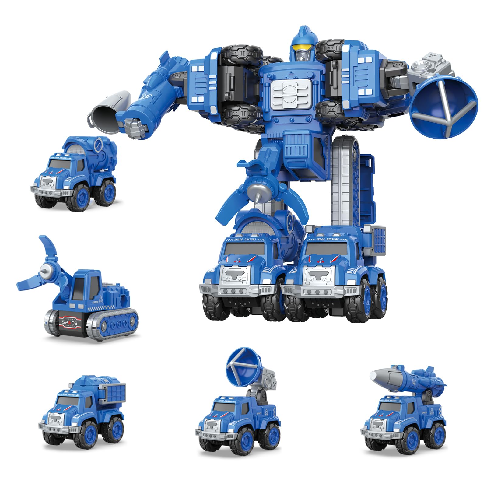 Funny Boo Transforming Robot Toy for Boys - 5 in 1 Metal Outer Space Deformation Educational STEM Toys for Toddlers - Christmas Birthday Gifts