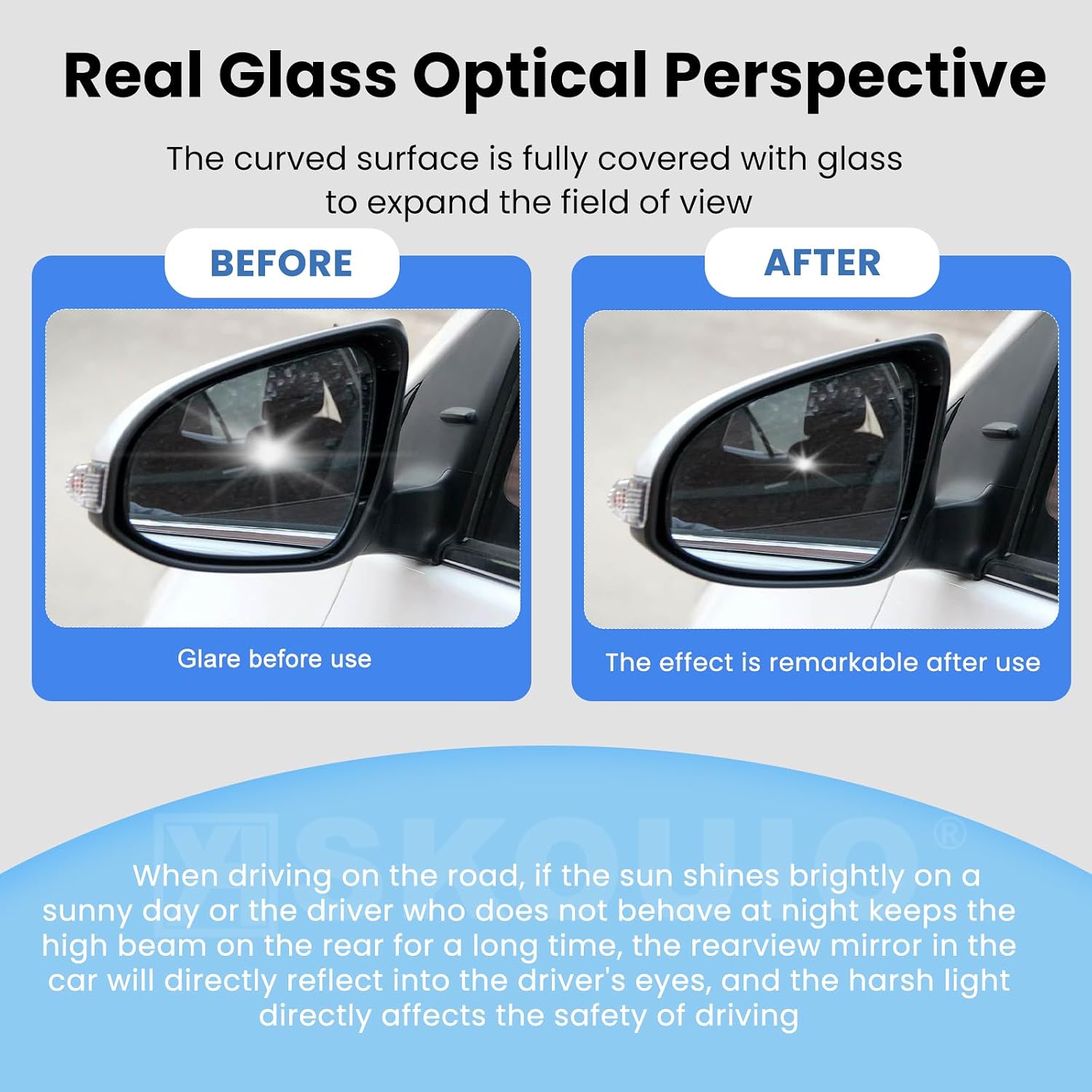 Passenger Side Mirror Replacement for Toyota Corolla 2014 2015 2016 2017 2018 2019 - Right Side Mirror Glass, Rear View Mirrors Glass with Power Heated