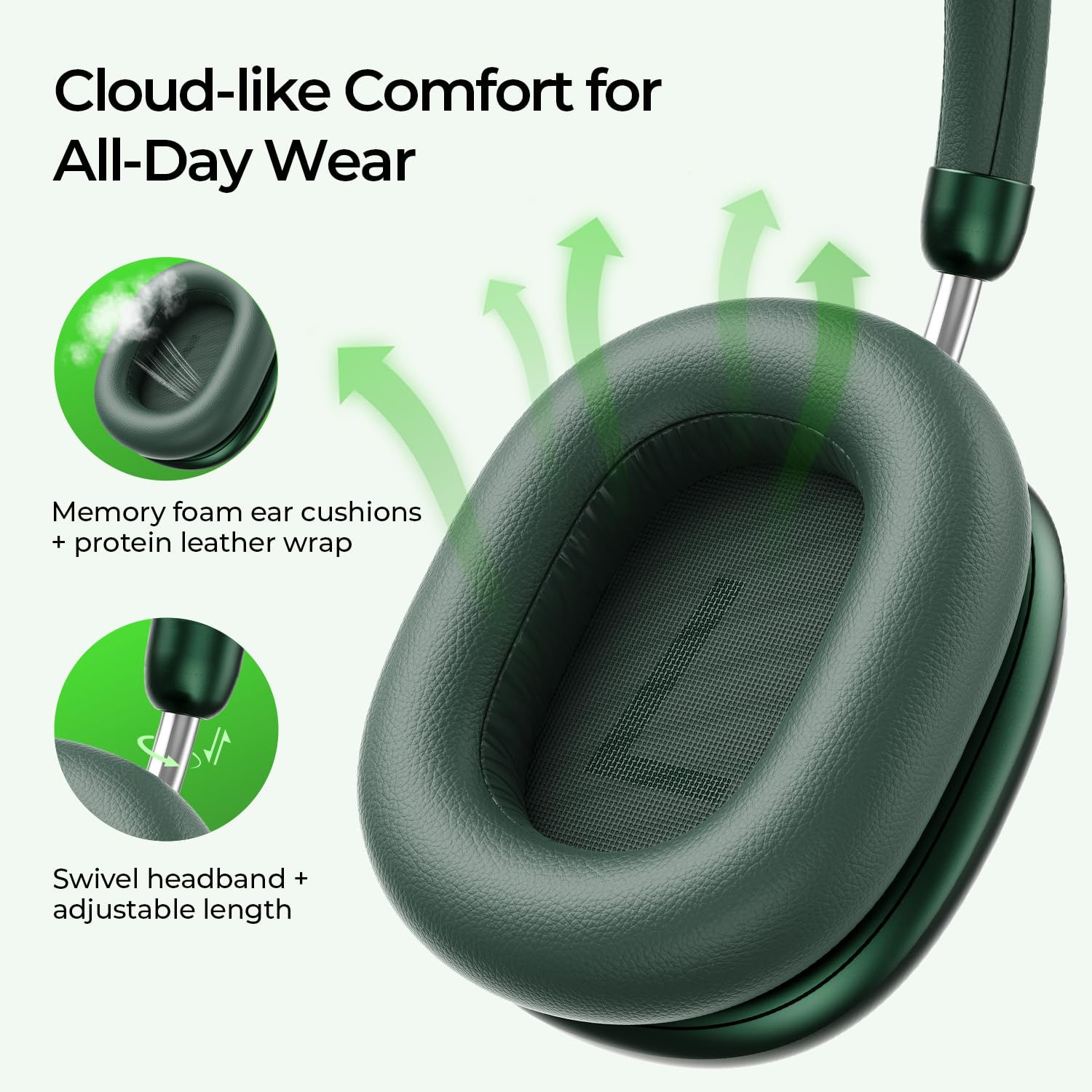 havit H670BT Adaptive Active Noise Cancelling Headphones (Grün)