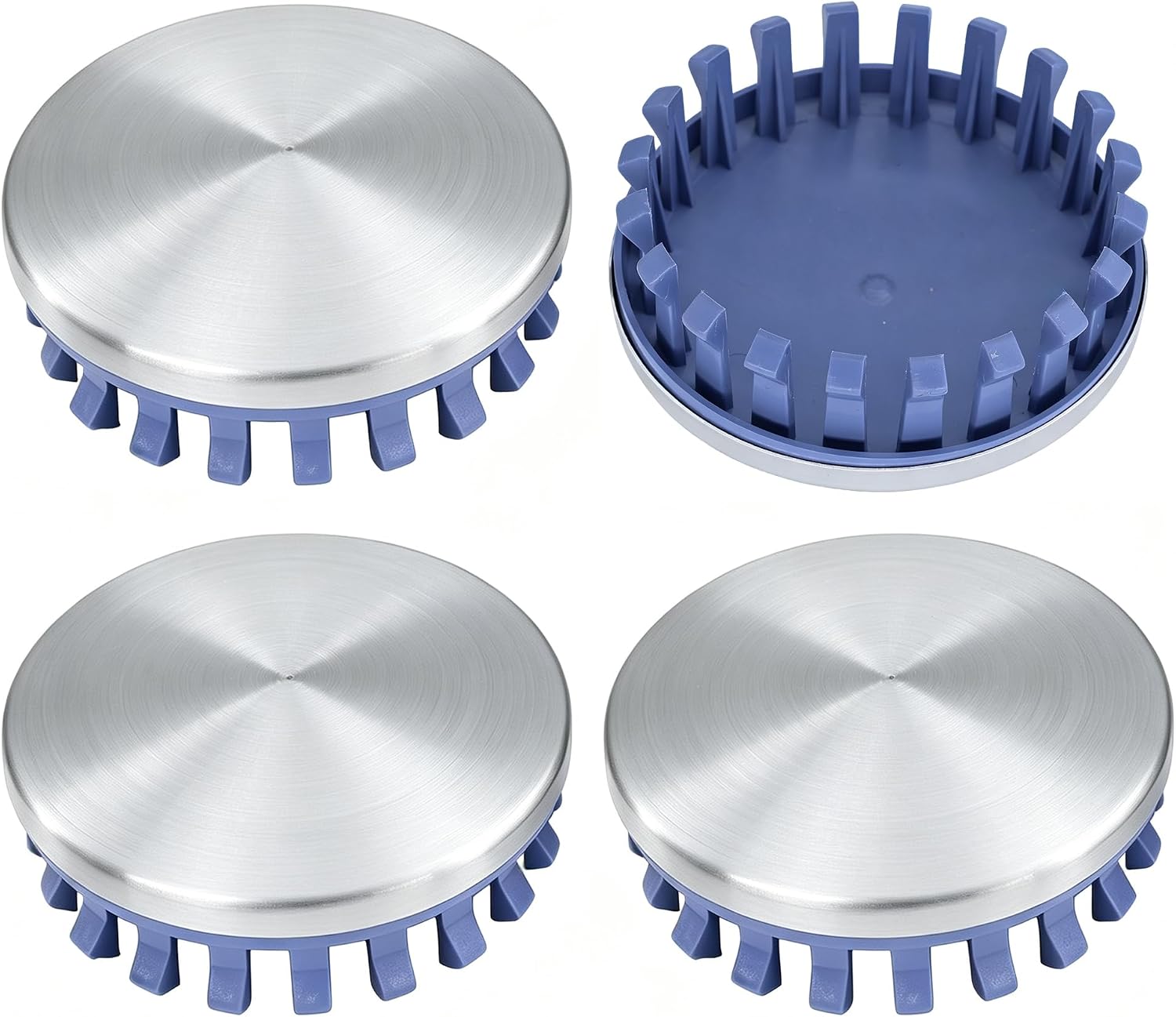 3.25Inch 83MM Wheel Center Caps for Chevy GMC Silverado Suburban Denali Tahoe Sierra Rim Hub Caps, Brushed Matte Aluminum Cladding on Top, 4-Piece DIY Modification, 18" 20" 22" Rims