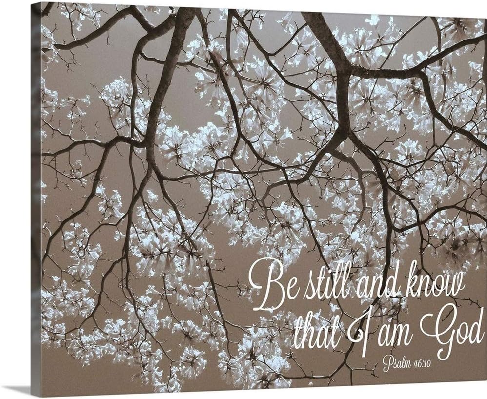 CANVAS ON DEMAND Be Still Canvas Wall Art Print by Gail Peck, Contemporary, Home Decor, Quote, Design Artwork,20" x16in