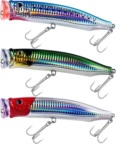 Miniatura 15 de THKFISH Señuelos para pesca de agua salada de atún para pesca de surf, lubina con ojos 3D para atún GT peces grandes, 5.9 pulgadas, 1 unidad/3