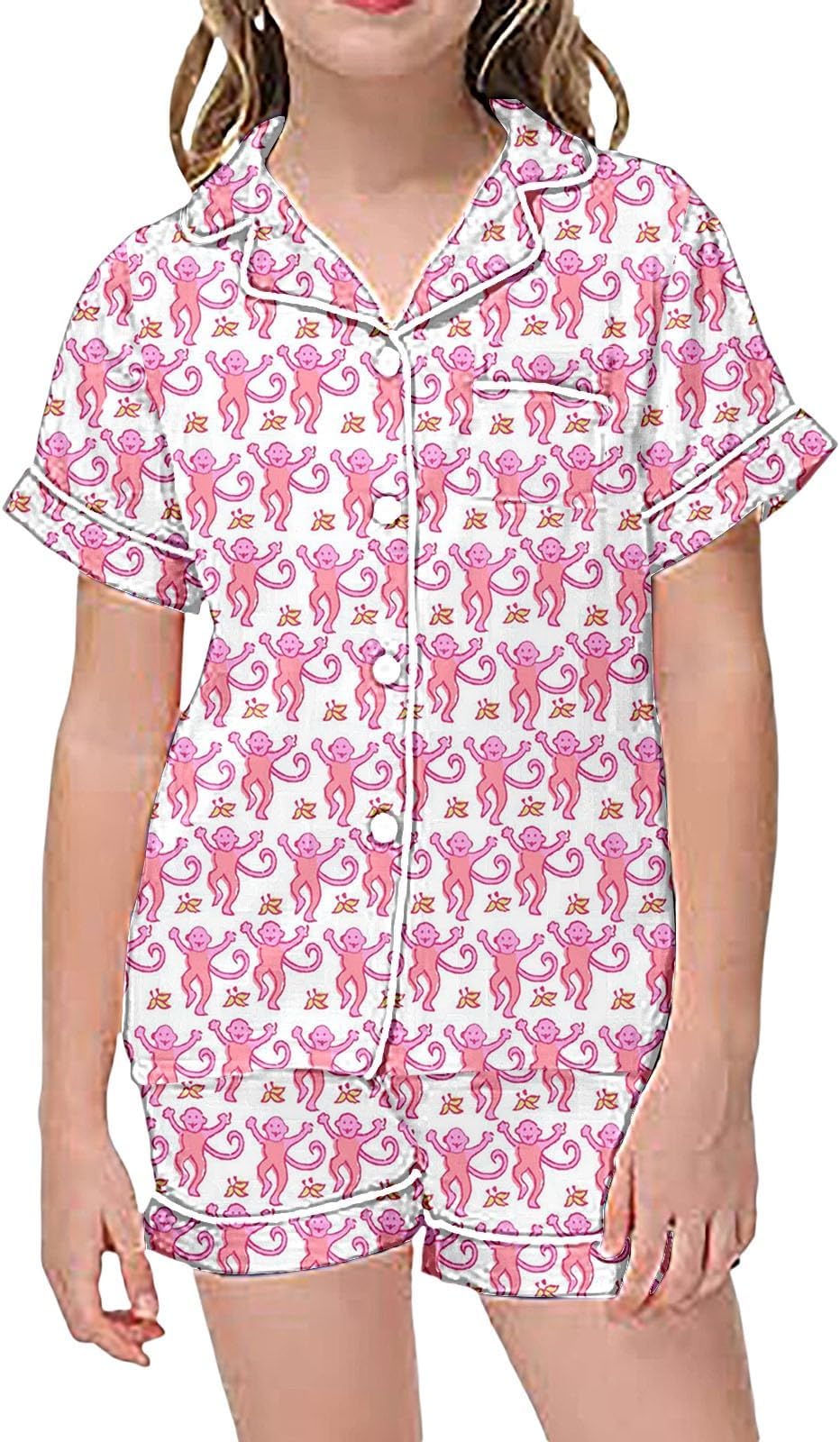GenericMonkey Pajamas Pjs Shorts Sets, 2 Piece Y2k Cute Rabbit Dupes Roller Animals Nightwear Lounge Sleepwear