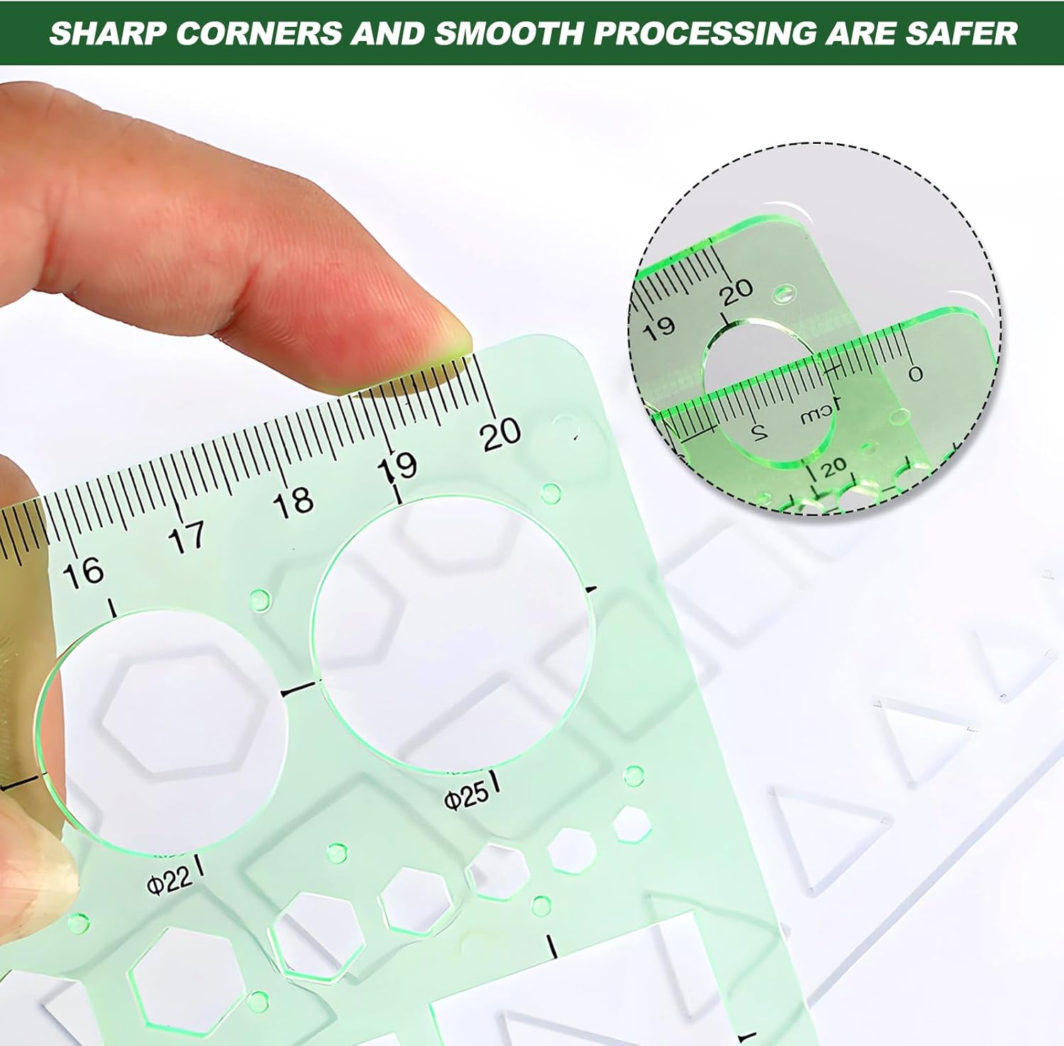 Circle Stencil Template for Drawing, Plastic Circles Geometric Stencils Measuring Templates Rulers Tool for Drafting Crafts Reusable