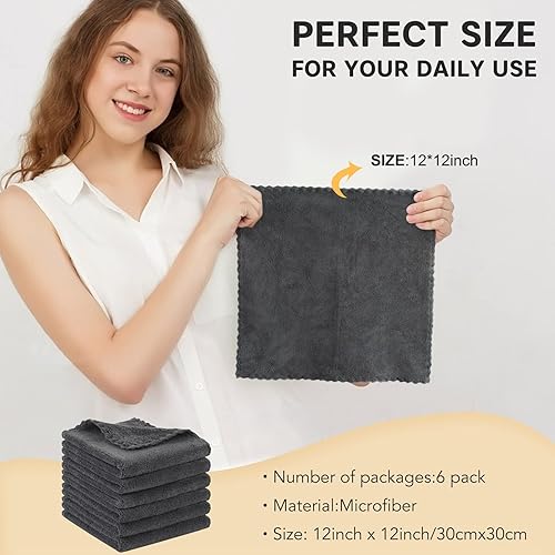 Vista 90 de SUNLAND Toallas faciales de microfibra reutilizables para quitar el maquillaje, paños faciales para baño, 11 x 11 pulgadas, paquete de 6