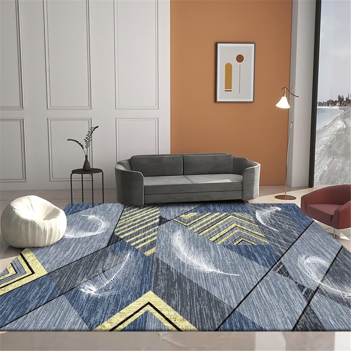 Tapis salon moderne lavable et résistant 90x150 au design épuré