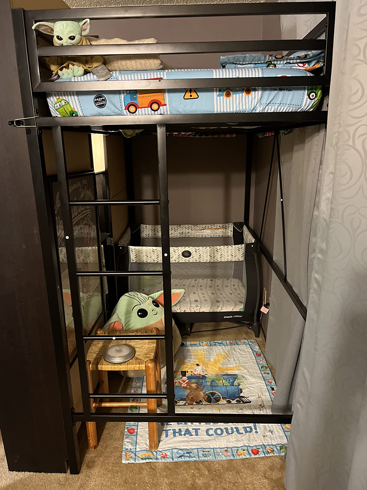 46/mo Finance Ikalido Metal Bunk Bed Twin Over Twin Size, Heavy Duty