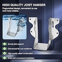Vista 2 de Perchas de vigas de 2 x 4 para madera de calibre 20, galvanizado, soporte de vigueta para montaje en la cara, soporte para piso de terraza, marco