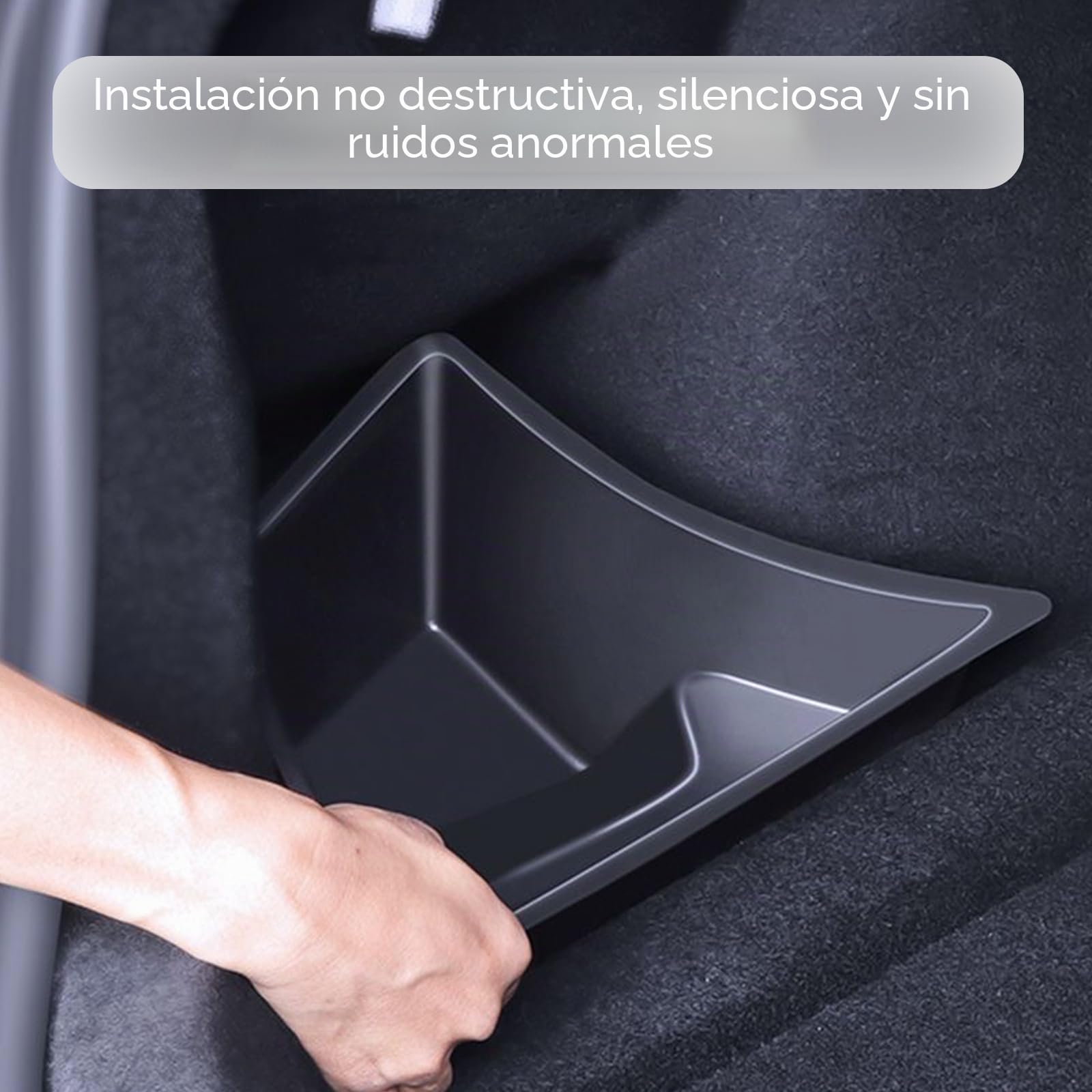 TOPABYTE Trasero Organizador de Maletero para Tesla Model 3 Highland 2025 2024 Caja de Almacenamiento de la Caja Lateral con Labio Alfombrado Highland Accesorios de Interior, 2 Pieza