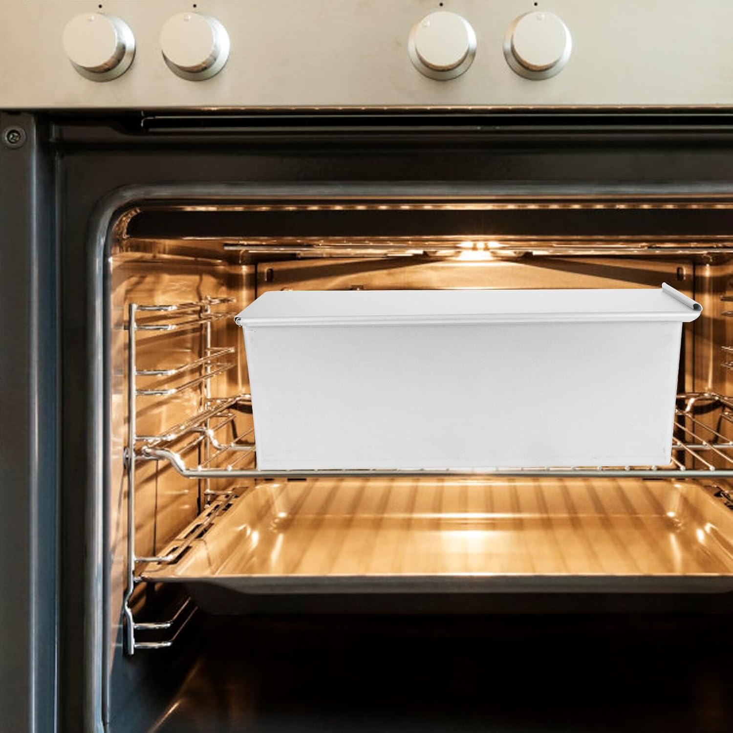 Non-stick Metal Bread Baking Mold with Lid 750g Loaf Pan for Toast and Sandwich Bread Baking Supplies Kitchen Tool