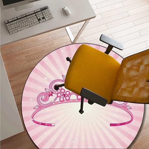 Miniatura 3 de Tapete infantil para silla de oficina, tapete rosa para debajo de la silla, alfombra de oficina para silla rodante, 37 pulgadas