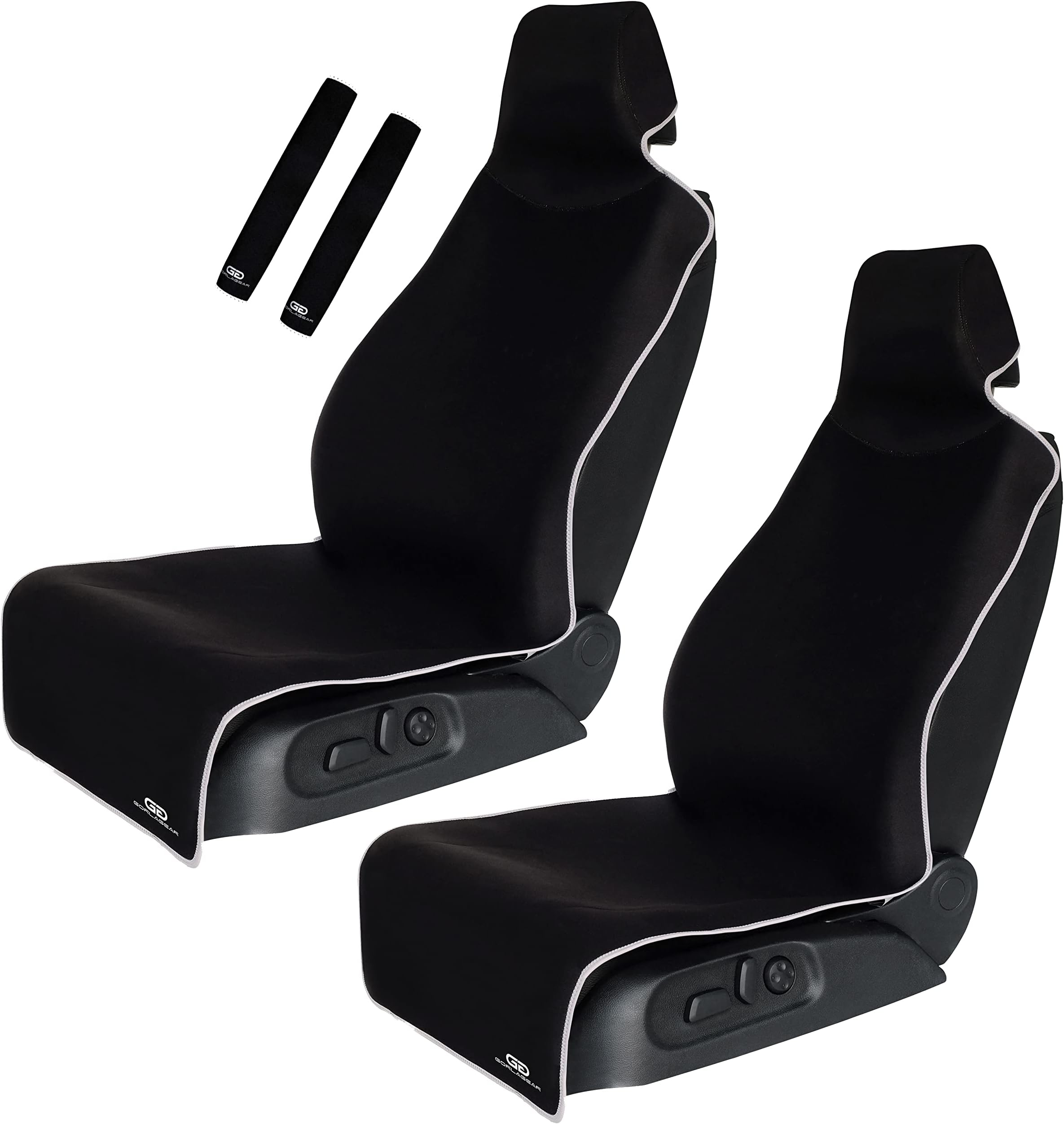 Gorla Gear 2 Pack Black Premium Universal Fit Waterproof Stain Resistant Car Seat Cover Neoprene Non-Slip Bucket Seat Dog Sweat Proof Protector Save Your Leather Cloth Seats Automotive Van Truck SUV