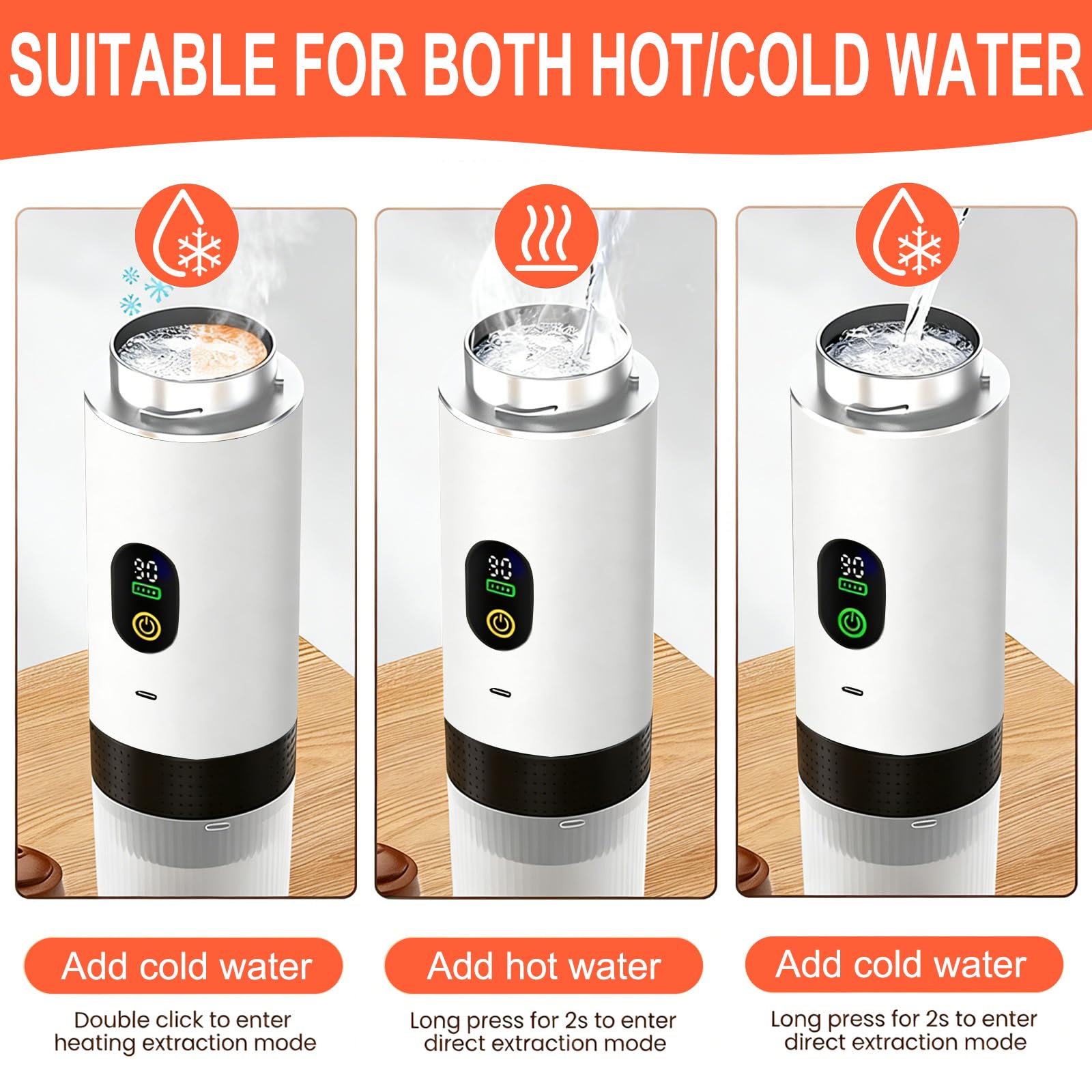 Mini cafetera de viaje 3 en 1 portátil con batería, máquina de café de viaje para coche, máquina de café espresso compatible con cápsulas y café molido para senderismo, oficina, autocaravana