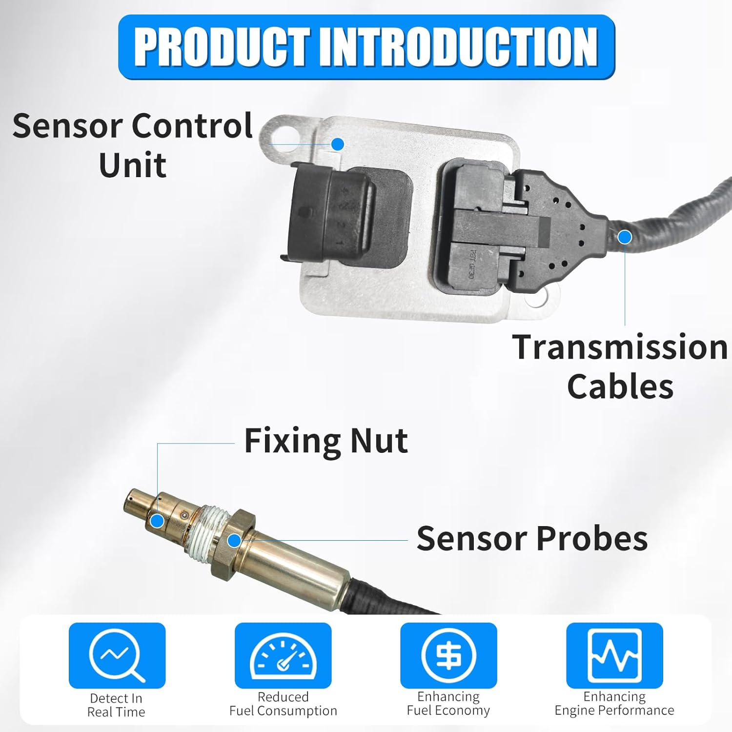 68085740AA 5WK96730 Nox Sensor Nitrogen Oxide Sensor for 2013-2015 RAM 2500/3500/4500/5500 6.7L L6 Diesel OHV Turbocharged OEM Replace 68085740AB 9046049 68075740AA