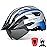 VICTGOAL Bike Helmet with USB Rechargeable Rear Light Detachable Magnetic Goggles Removable Sun Visor Mountain & Road Bicycle Helmets for Men Women Adult Cycling Helmets (L: 57-61 cm, Silver)