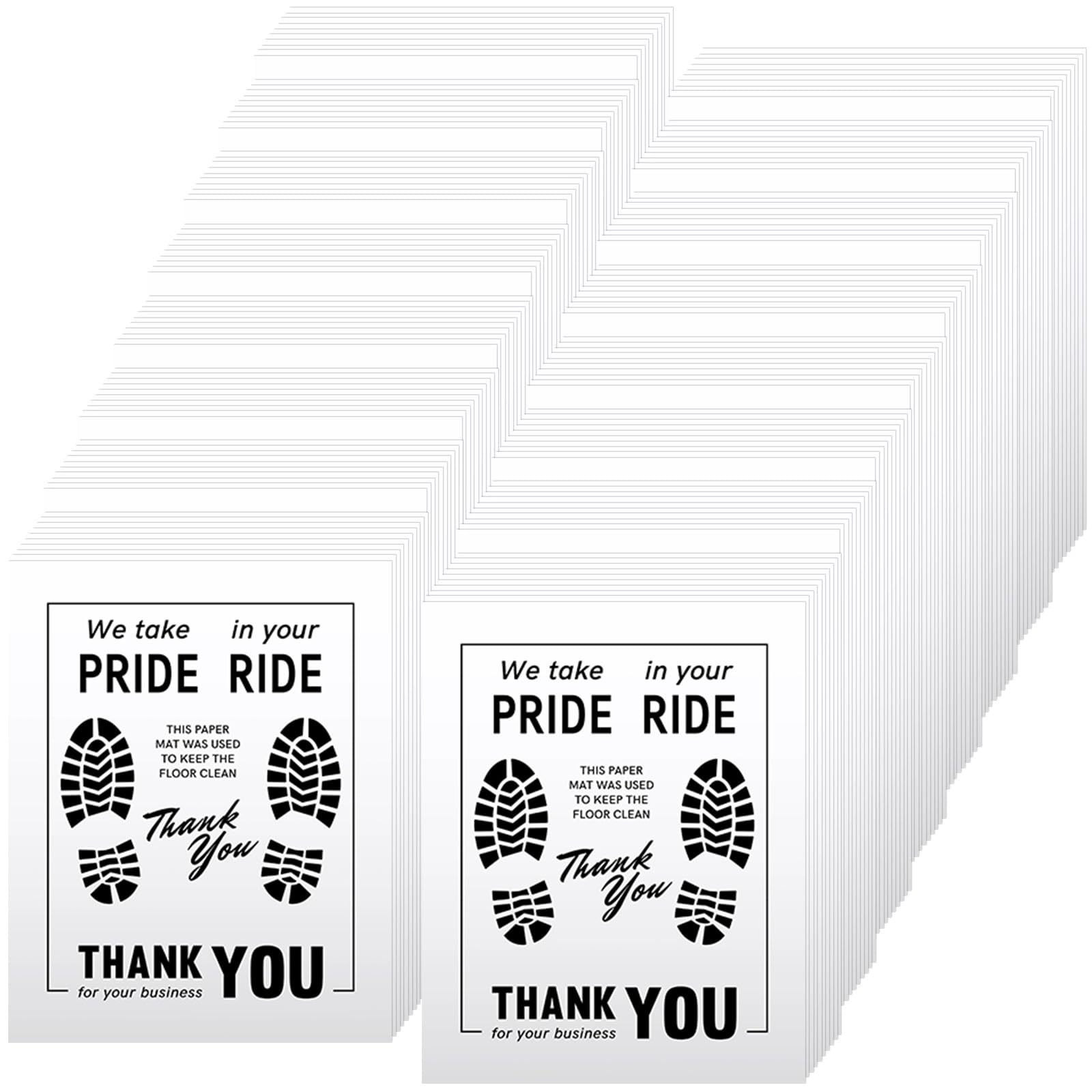 200 Pcs Paper Floor Mats for Cars – 20×16″ Disposable Floor Mats for Cars, Auto Vehicles Floor Covers with Footprint Words, White