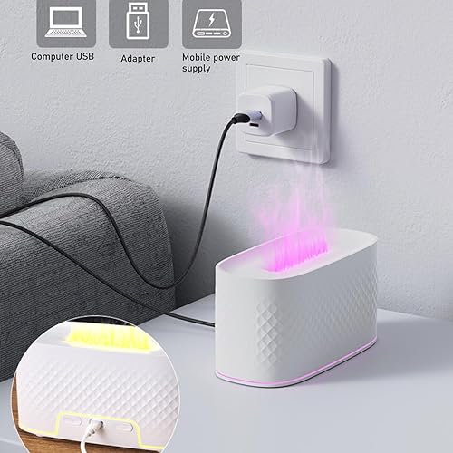 Miniatura 3 de Difusor de llama para aceites esenciales, difusor ultrasónico de aroma de 5.4 fl oz con niebla fría, difusor de aromaterapia con protección de