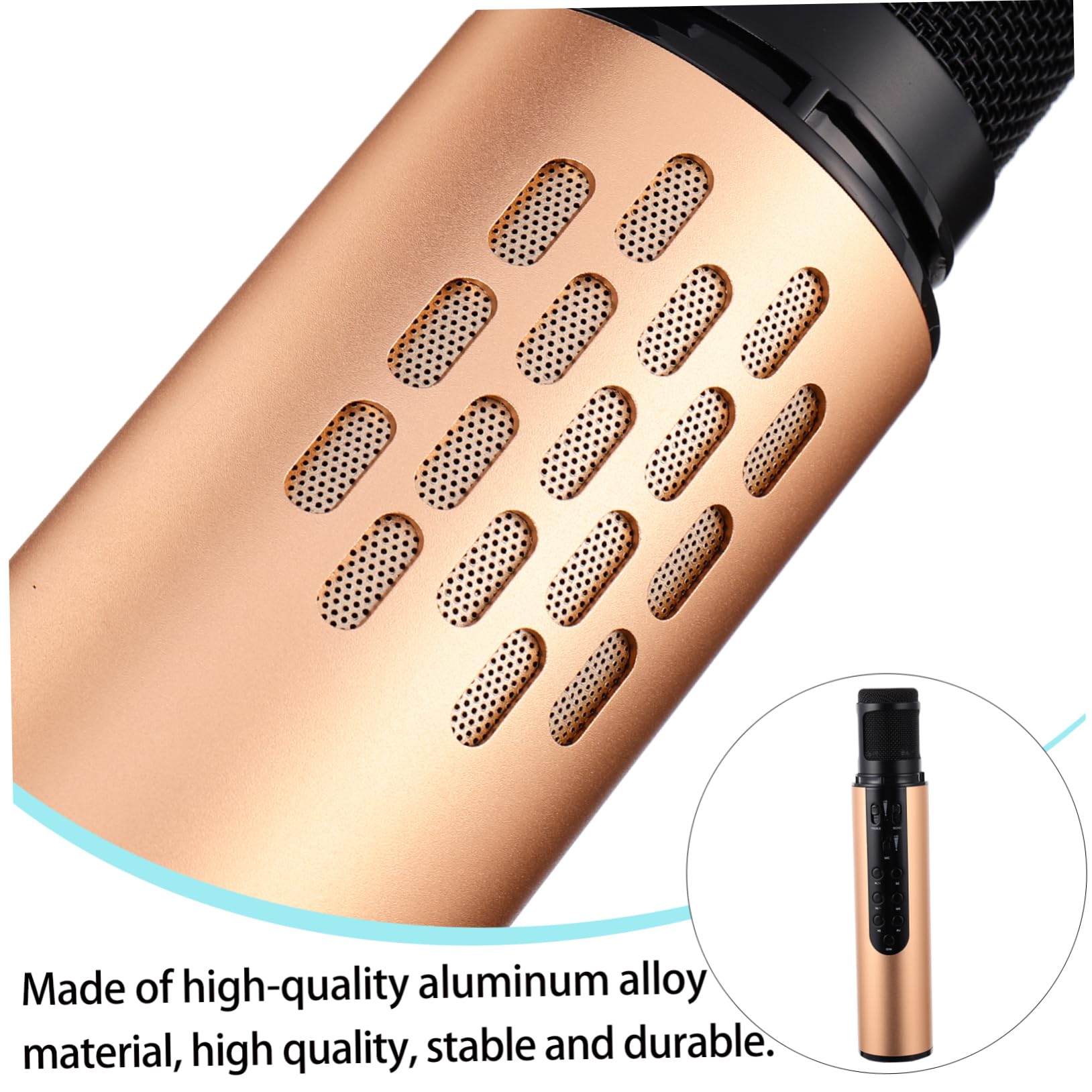 YARNOW Micrófono Inalámbrico Dorado Batería de 2600mah y Aleación de Aluminio, Multifuncional para Amplificar Sonido en Reuniones y Conferencias