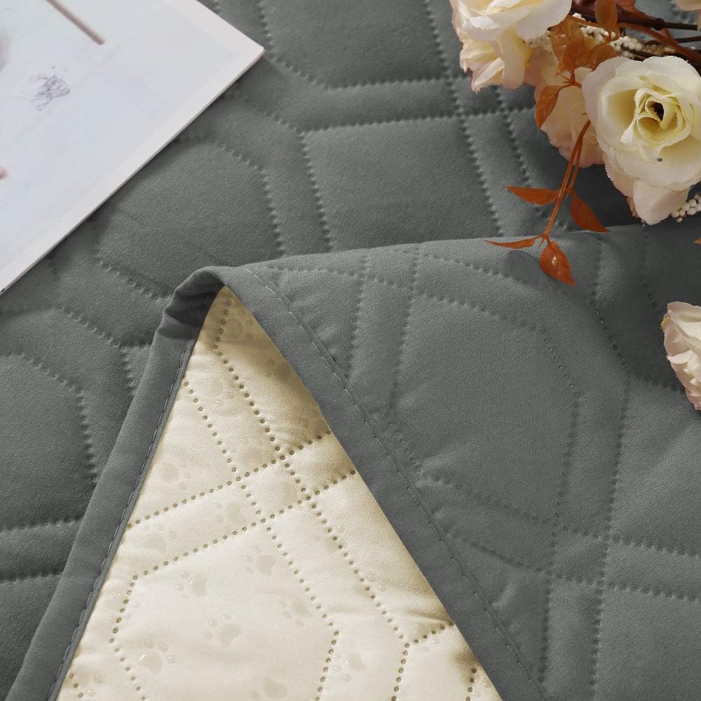 SUNNYTEX Waterproof Dog Bed Cover Dog Mat Pet Pad Pet Blanket for Couch Sofa Bed Mat Anti-Slip Furniture Protrctor(52" 82",Grey) : Pet Supplies