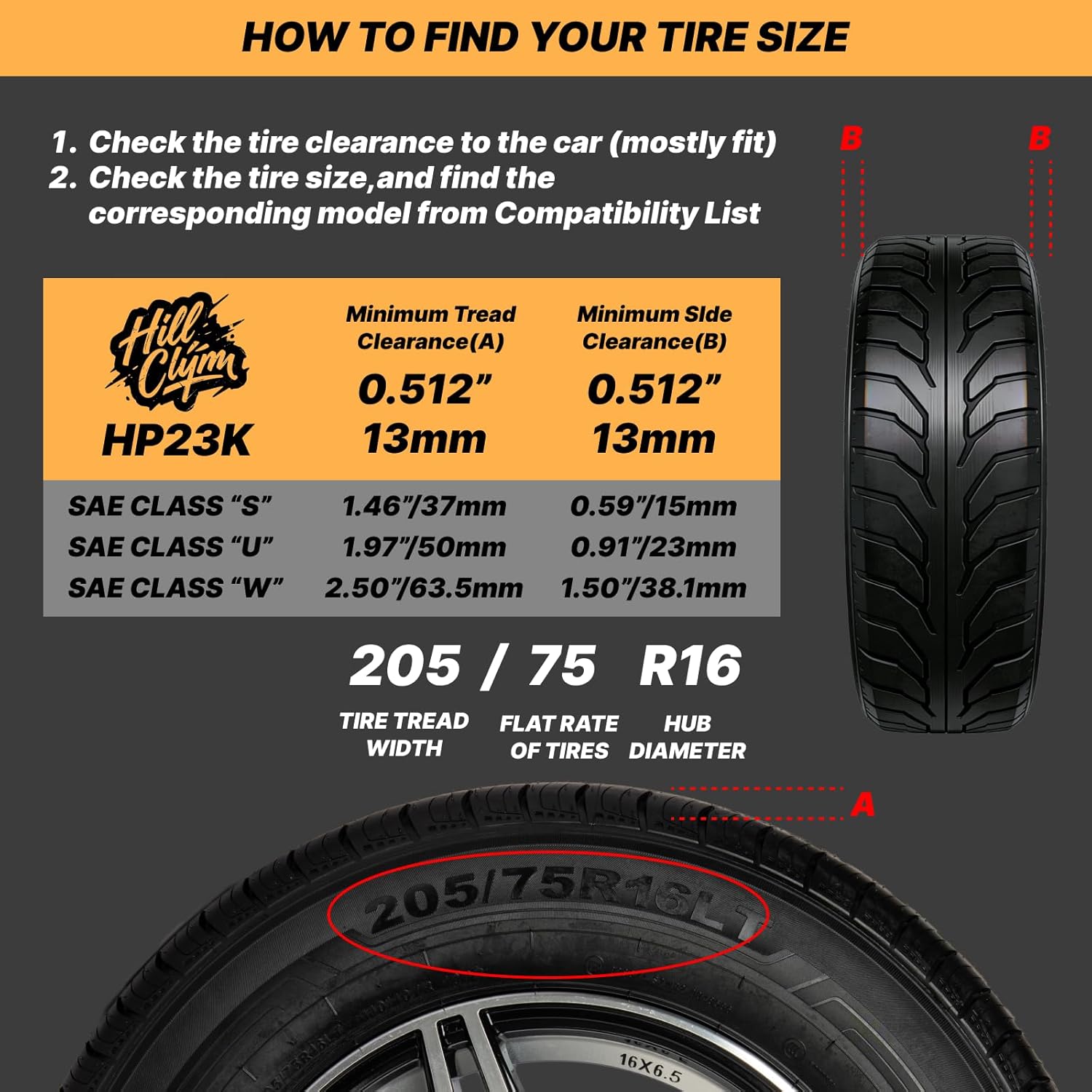 Auto Fixing Snow Chains for Pickup Trucks & SUVs Off-road, Heavy Duty Quick Fit & Easy Installation Snow Tire Chains, Portable Reusable Emergency Tire Traction Chain, Set of 2 (HPK-2325)