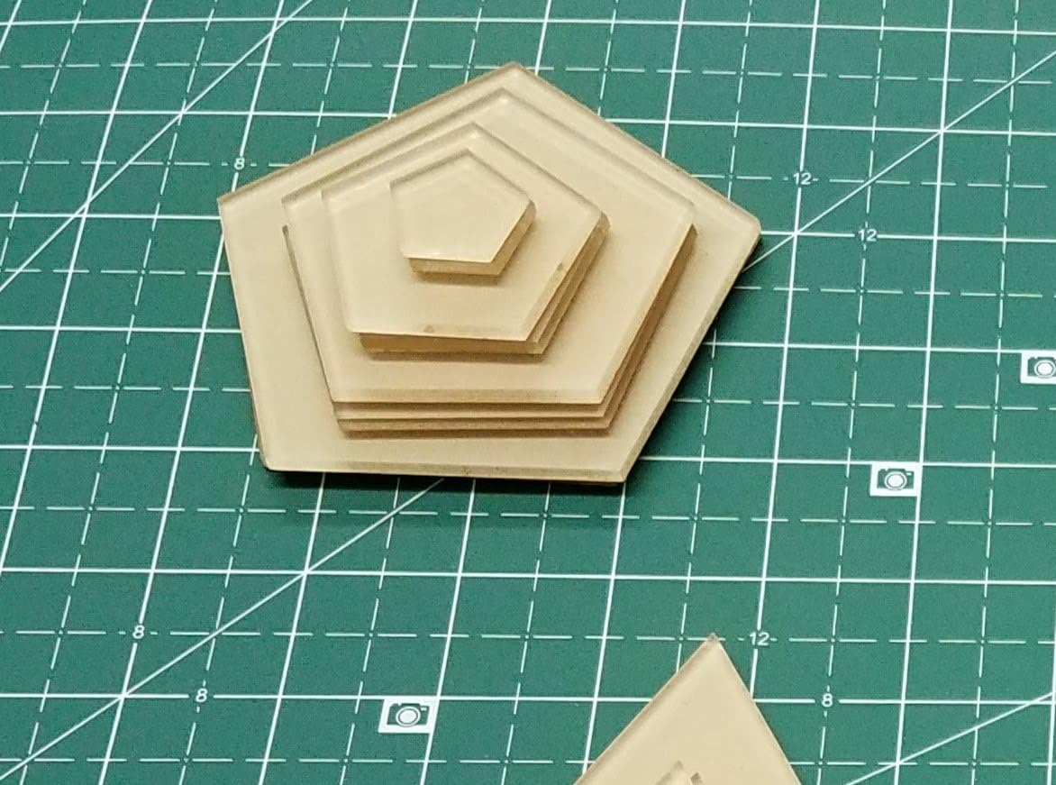 Itajime Shibori Fabric Templates - 40 Piece Set - Star, Diamond, Jewel, Octagon, Pentagon