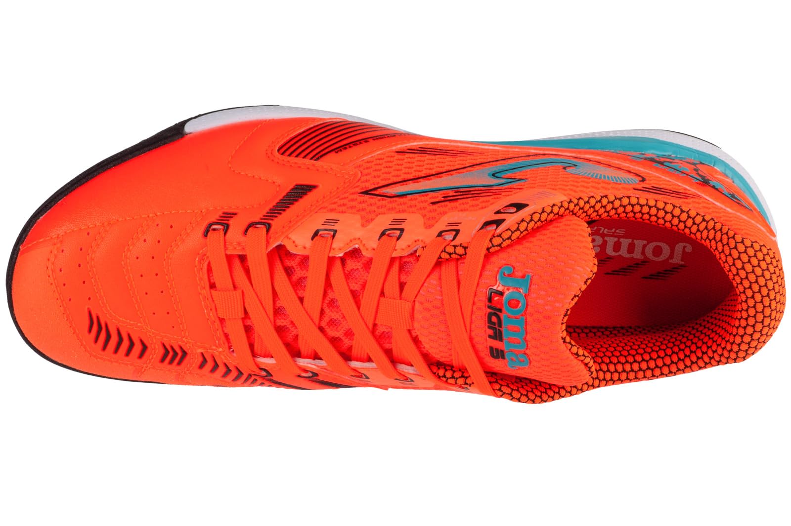 Joma Tacos de fútbol para césped, Parte Superior de Malla Transpirable, ventilación VTS, Puntera de protección, Entresuela de Phylon, Suela Resistente, Naranja., 42 EU