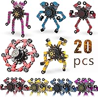 Vista 9 de 18 piezas de juguetes fidget spinners al azar, juguetes de dedo de robot deformables de bricolaje, spinner de descompresión, juguetes de giroscopio