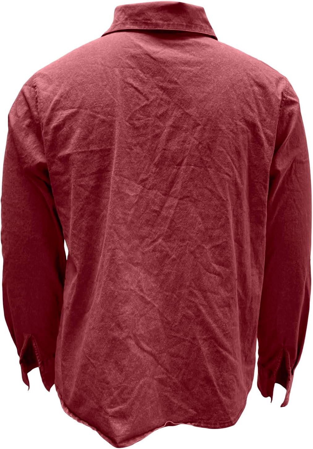Cotton Denim Shirts for Men Mens Vintage Western Washed Distressed Shirts Button Down Long Sleeve Shirt Streetwear Top