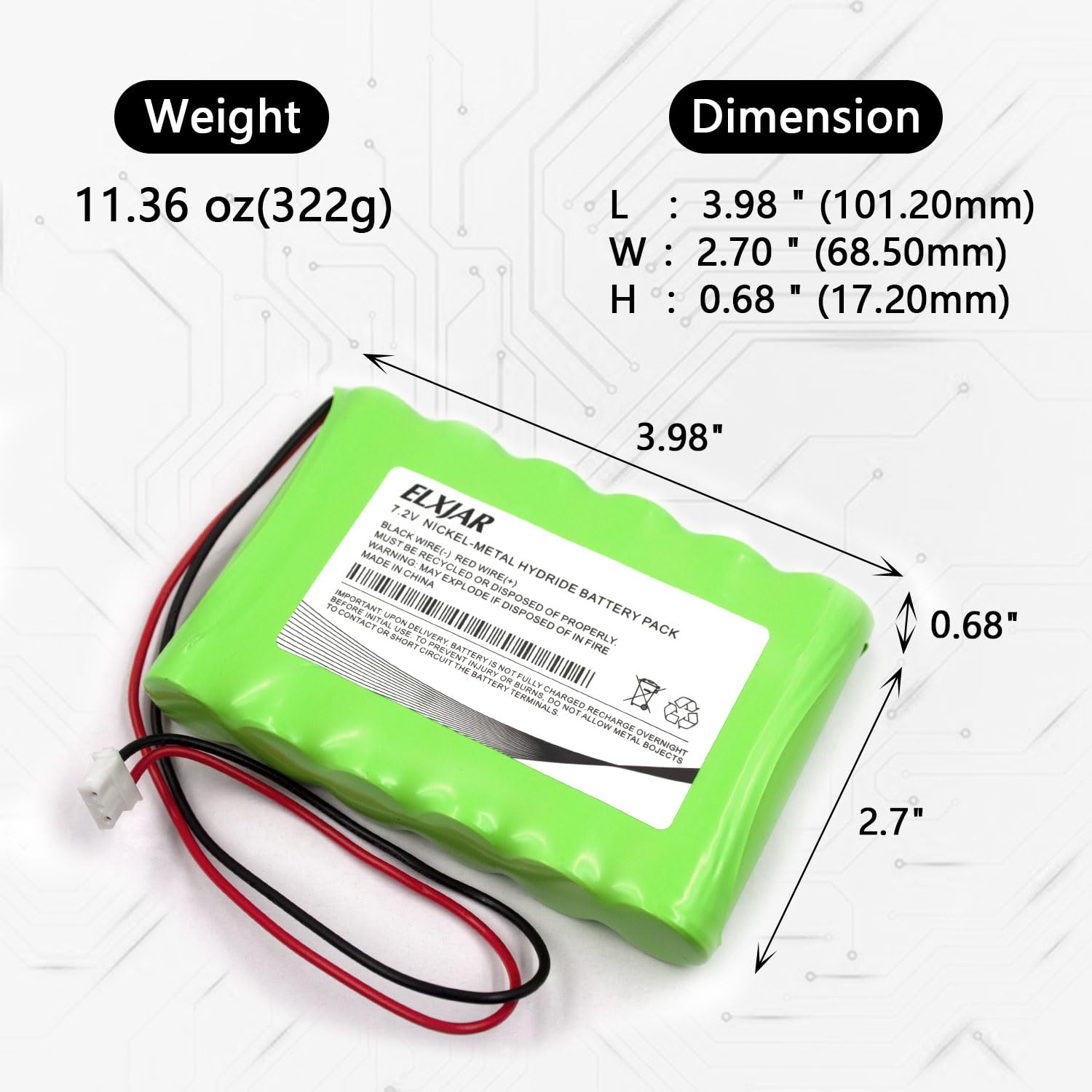 Amazon.com: Lunggwey (2-Pack) 7.2V 3300mAh 300-03866 Ni-MH Battery