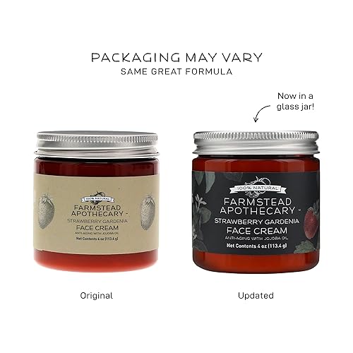 Miniatura 2 de Farmstead Apothecary Crema facial antienvejecimiento 100% natural con aceite de jojoba, 4 onzas (fresa gardenia)