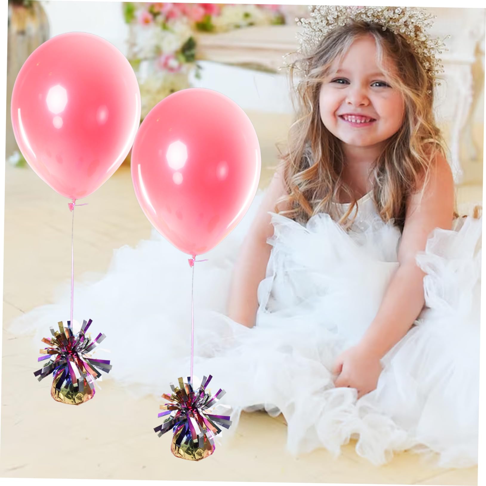 Blocchi di Peso per Palloncini Decorativi, 6 Pezzi in Film e Cemento | Accessori per Palloncini e Elio, Riutilizzabili, Facili da Usare, per Decorazioni di Feste e Eventi All'aperto