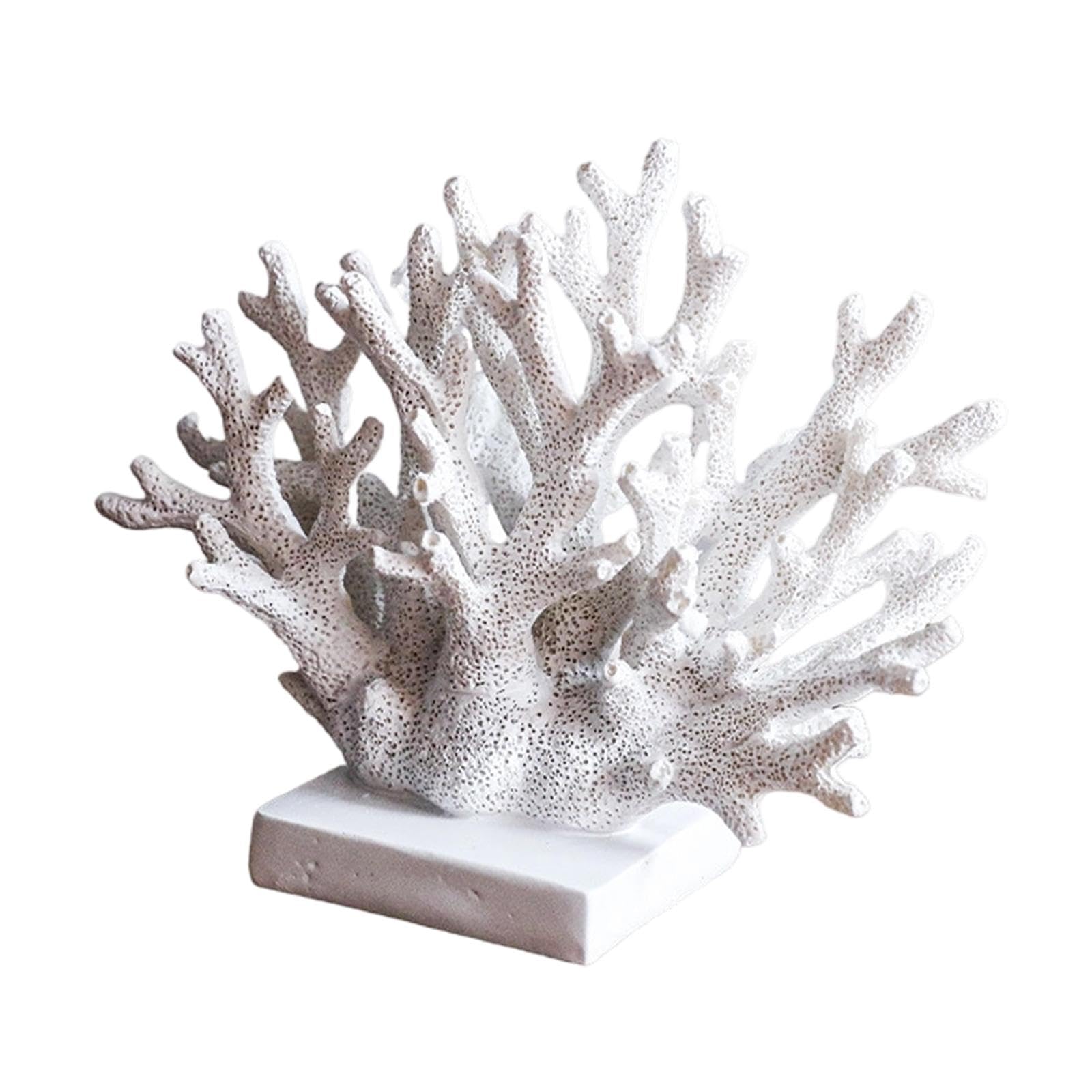 Sculpture corail blanc en résine premium pour centre de table et meuble design