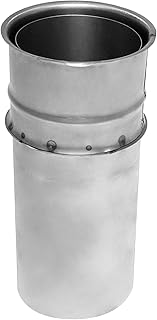 Kamino Flam uchwyt ścienny podwójny w kolorze srebrnym, uchwyt ścienny ze stali aluminiowanej ogniowo, testowany zgodnie z normą EN 1856-2, z rurą o długości 250 mm, średnica: ok. 150 mm