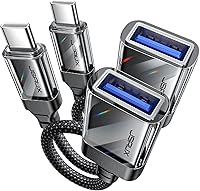 Vista 15 de JSAUX Adaptador USB C a USB 3.0 [2 unidades], USB C macho a USB hembra OTG adaptador compatible con MacBook Pro/Air, iPhone 17 Pro Max/iPhone